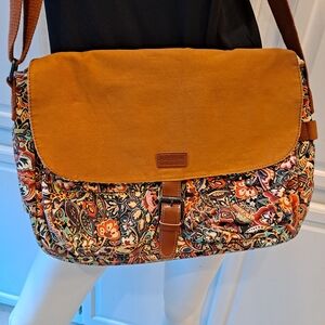 BAOSHA - Multicolor Floral Messenger Crossbody Bag W/Buckle Accent